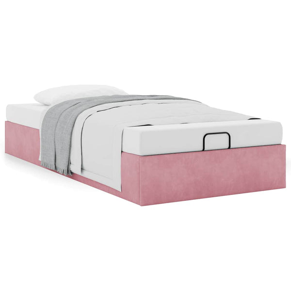 Ottoman Bett Rosa Samt 80x200 cm