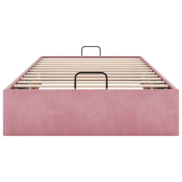 Ottoman Bett Rosa Samt 80x200 cm