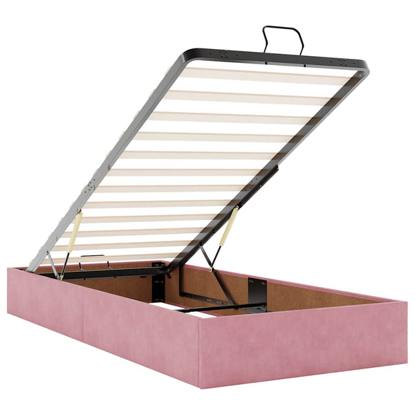 Ottoman Bett Rosa Samt 80x200 cm