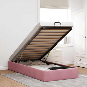 Ottoman Bett Rosa Samt 80x200 cm