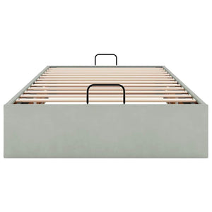 Ottoman Bett Hellgrau Samt 90x190 cm