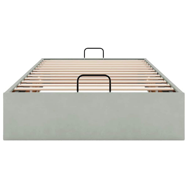 Ottoman Bett Hellgrau Samt 90x190 cm