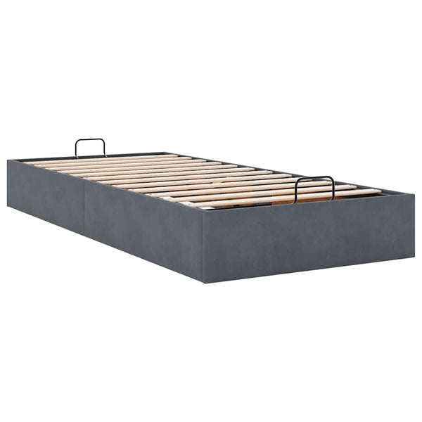 Ottoman Bett Dunkelgrau 90x190 cm Samt
