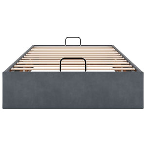 Ottoman Bett Dunkelgrau 90x190 cm Samt