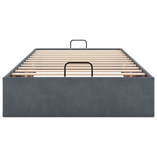 Ottoman Bett Dunkelgrau 90x190 cm Samt