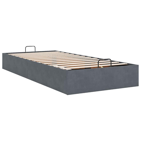 Ottoman Bett Dunkelgrau 90x190 cm Samt