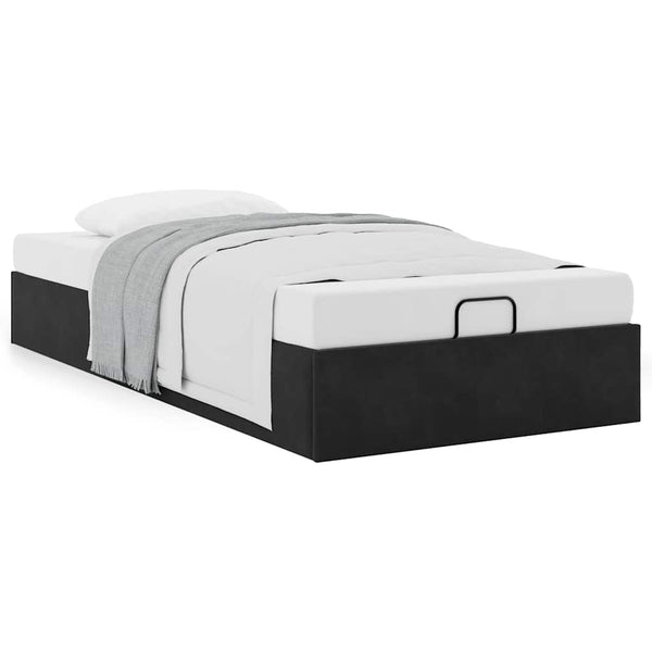 Ottoman Bett Schwarz 90x190 cm Samt