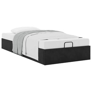 Ottoman Bett Schwarz 90x190 cm Samt