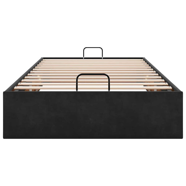 Ottoman Bett Schwarz 90x190 cm Samt