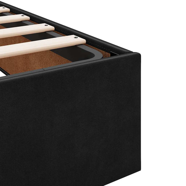 Ottoman Bett Schwarz 90x190 cm Samt