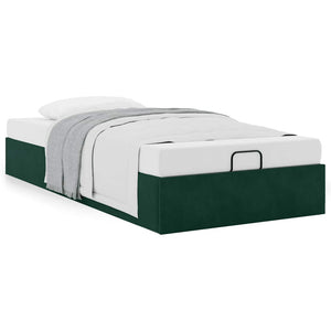 Ottoman Bett Dunkelgrün 90x190 cm Samt