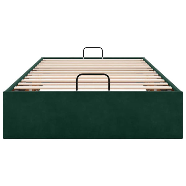Ottoman Bett Dunkelgrün 90x190 cm Samt