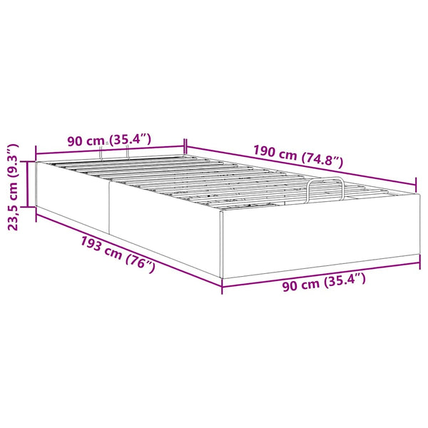 Ottoman Bett Dunkelblau 90x190 cm Samt