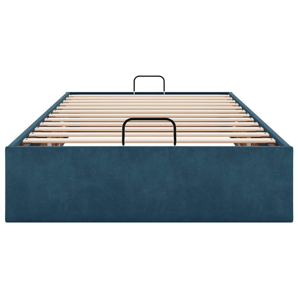 Ottoman Bett Dunkelblau 90x190 cm Samt
