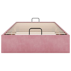 Ottoman Bett Rosa Samt 90x190 cm