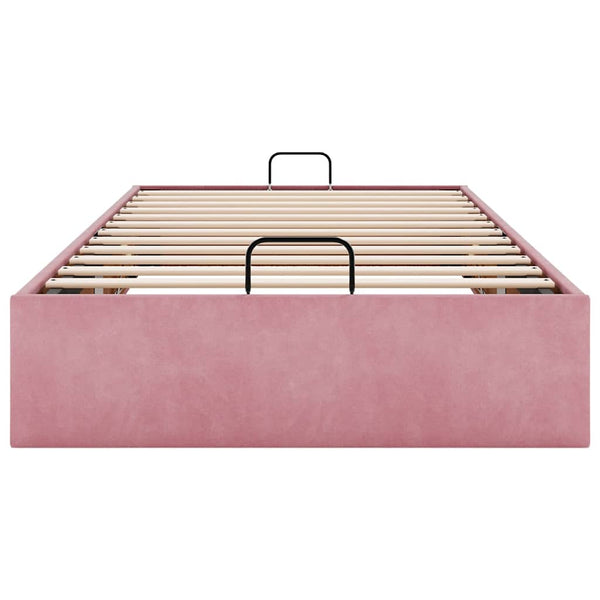 Ottoman Bett Rosa Samt 90x190 cm
