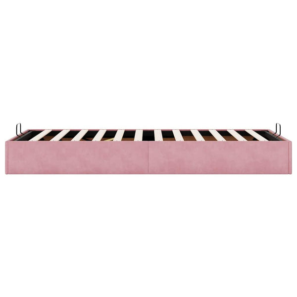 Ottoman Bett Rosa Samt 90x190 cm