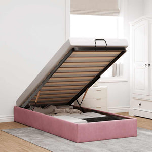 Ottoman Bett Rosa Samt 90x190 cm