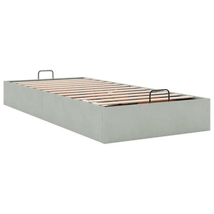 Ottoman Bett 90x200 cm Hellgrau Samt