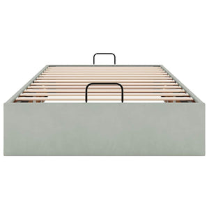 Ottoman Bett 90x200 cm Hellgrau Samt