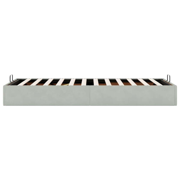 Ottoman Bett 90x200 cm Hellgrau Samt