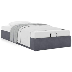 Ottoman Bett Dunkelgrau Samt 90x200 cm