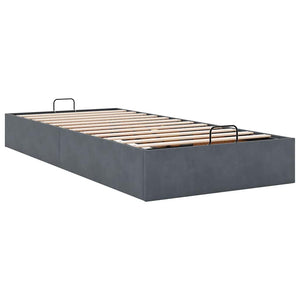 Ottoman Bett Dunkelgrau Samt 90x200 cm
