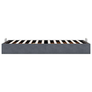 Ottoman Bett Dunkelgrau Samt 90x200 cm