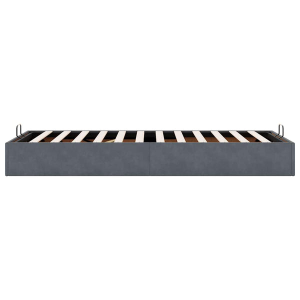 Ottoman Bett Dunkelgrau Samt 90x200 cm