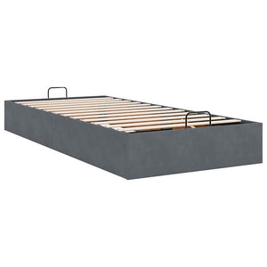 Ottoman Bett Dunkelgrau Samt 90x200 cm
