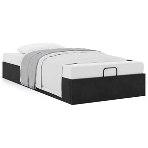 Ottoman Bett Schwarz Samt 90x200 cm
