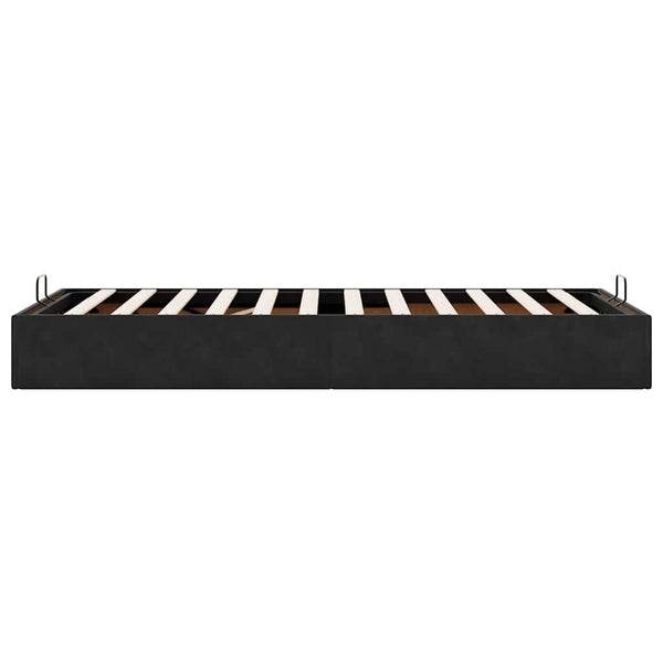 Ottoman Bett Schwarz Samt 90x200 cm