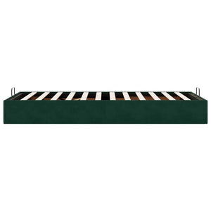 Ottoman Bett Dunkelgrün 90x200 cm Samt
