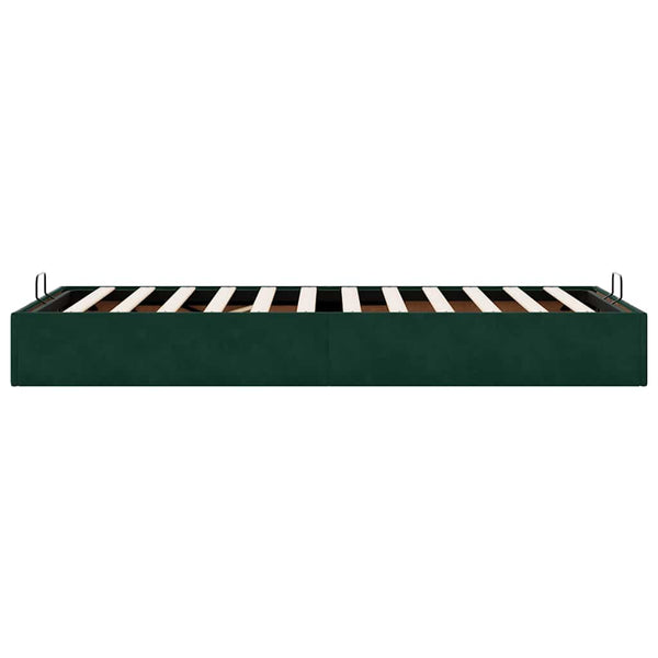 Ottoman Bett Dunkelgrün 90x200 cm Samt