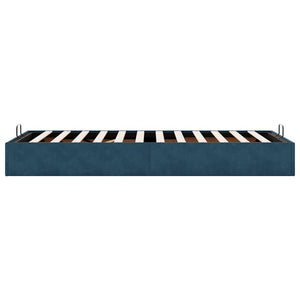 Ottoman Bett 90x200 cm Dunkelblau Samt