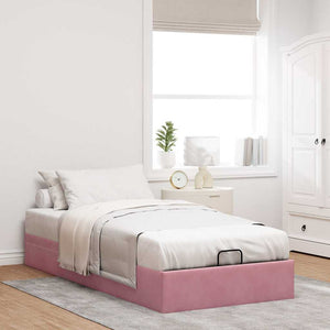 Ottoman Bett Rosa 90x200 cm Samt