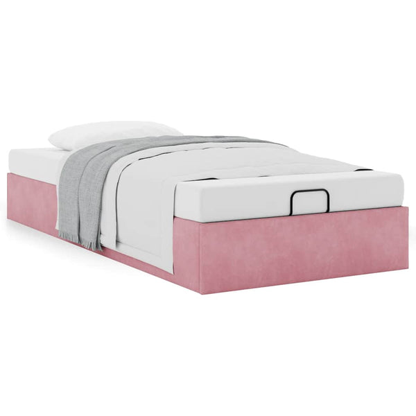 Ottoman Bett Rosa 90x200 cm Samt