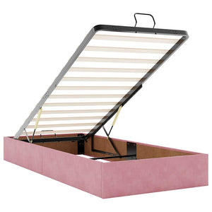 Ottoman Bett Rosa 90x200 cm Samt