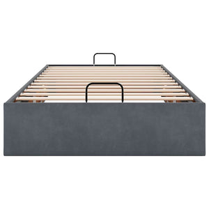Ottoman Bett 100x200 cm Dunkelgrau Samt
