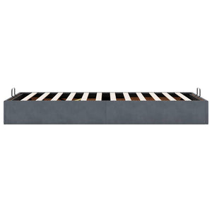 Ottoman Bett 100x200 cm Dunkelgrau Samt