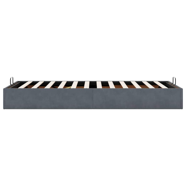 Ottoman Bett 100x200 cm Dunkelgrau Samt