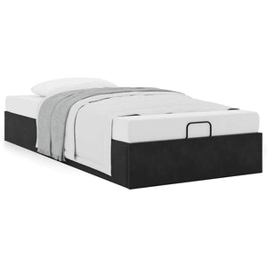 Ottoman Bett Schwarz Samt 100x200 cm