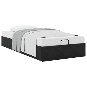 Ottoman Bett Schwarz Samt 100x200 cm