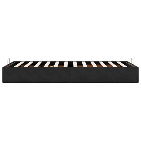 Ottoman Bett Schwarz Samt 100x200 cm