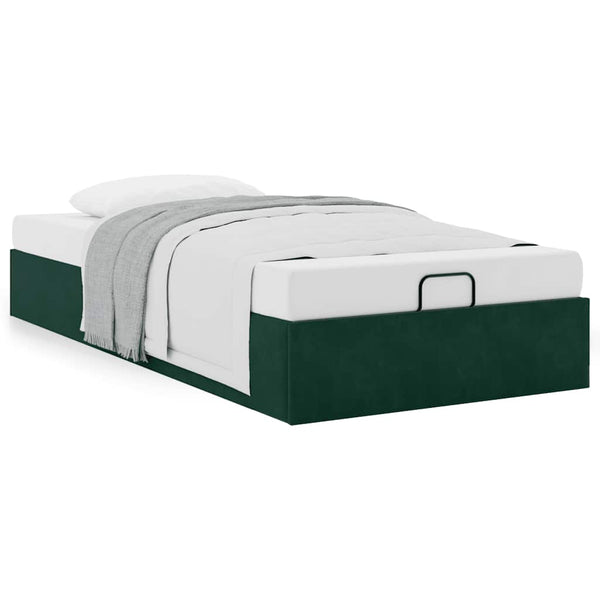 Ottoman Bett Dunkelgrün 100x200 cm