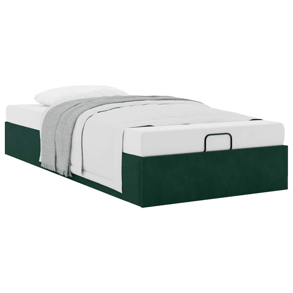 Ottoman Bett Dunkelgrün 100x200 cm