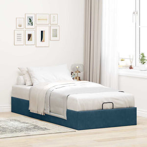 Ottoman Bett Dunkelblau 100x200 cm Samt