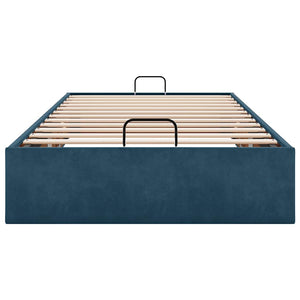 Ottoman Bett Dunkelblau 100x200 cm Samt