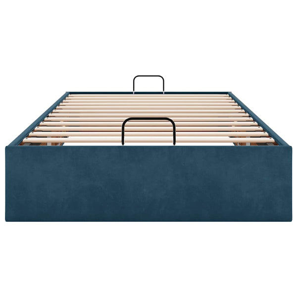 Ottoman Bett Dunkelblau 100x200 cm Samt
