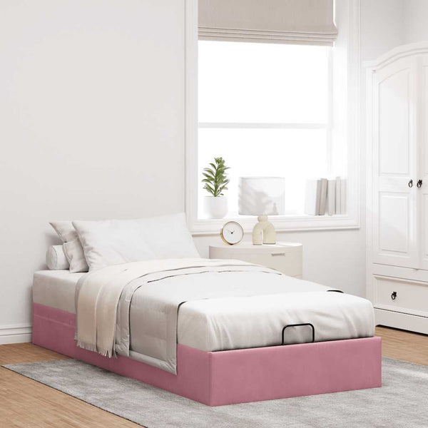 Ottoman Bett Rosa Samt 100x200 cm